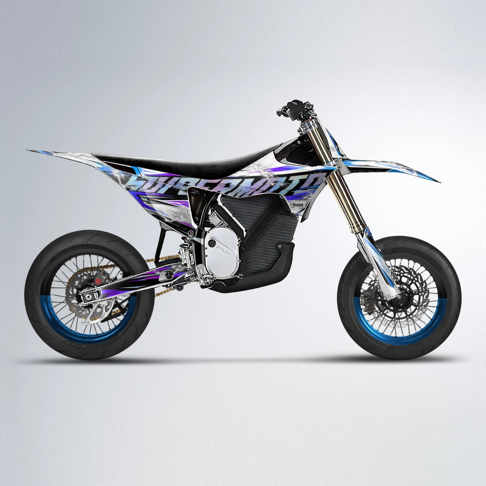 ROPAS72 Stark Varg SM supermoto graphics kit in Blue Purple Fade
