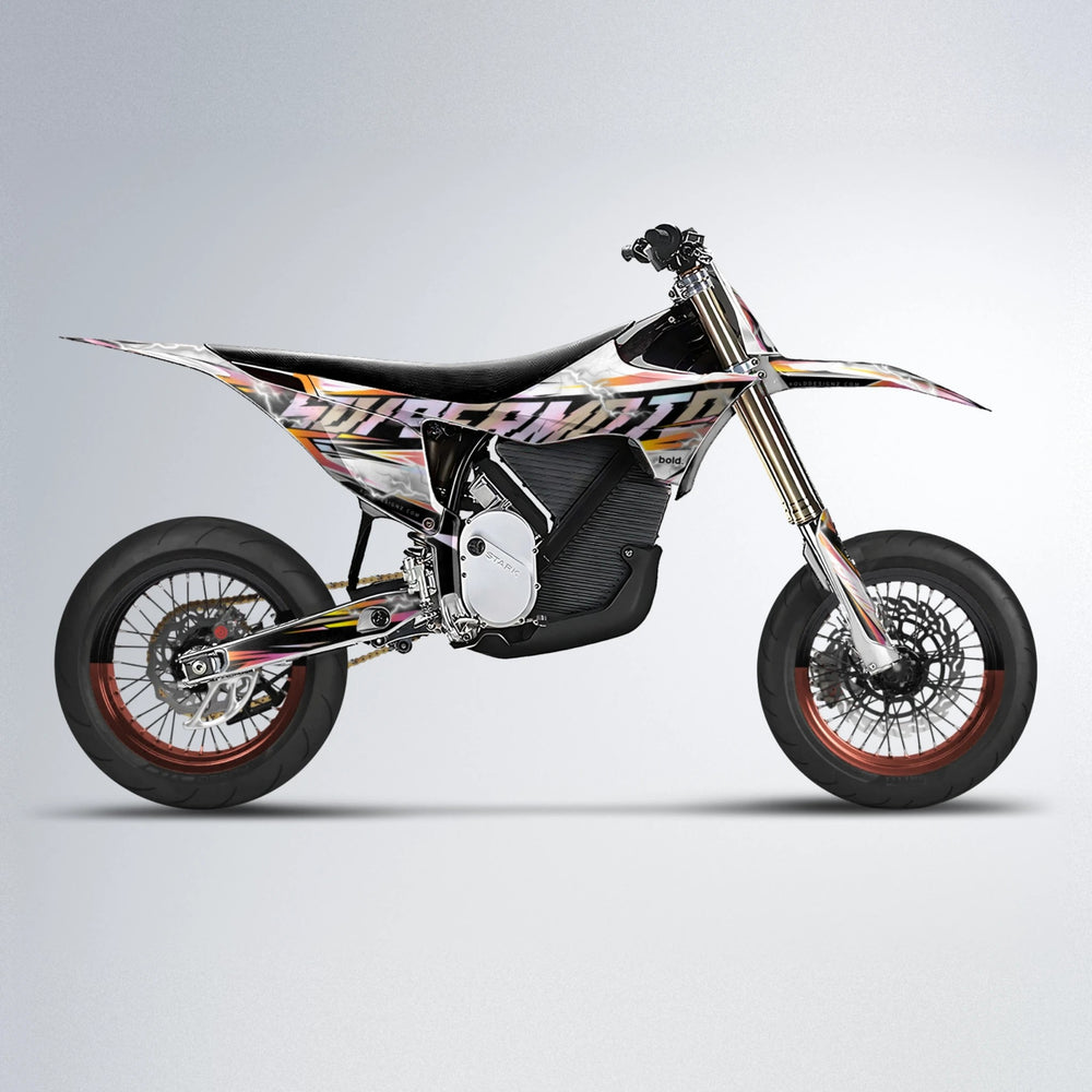 ROPAS72 Stark Varg SM supermoto graphics kit in Orange & Yellow