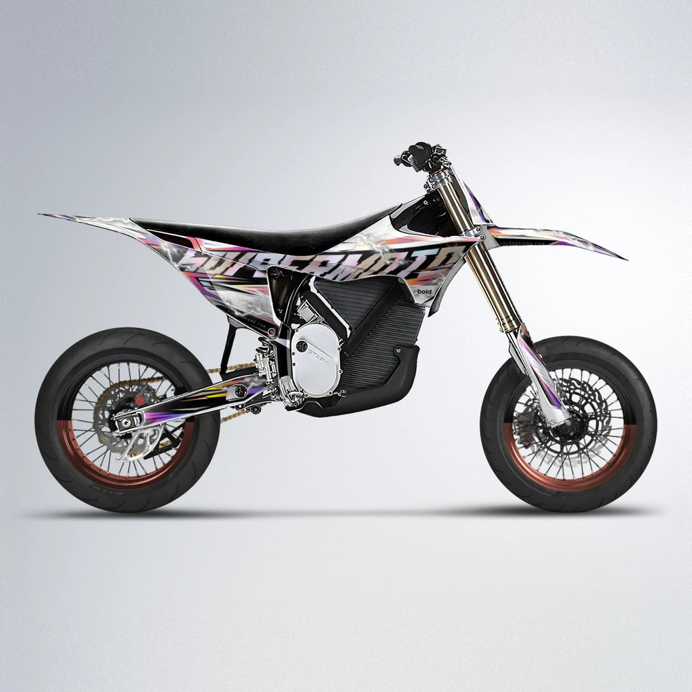 ROPAS72 Stark Varg SM supermoto graphics kit in Pink & Yellow