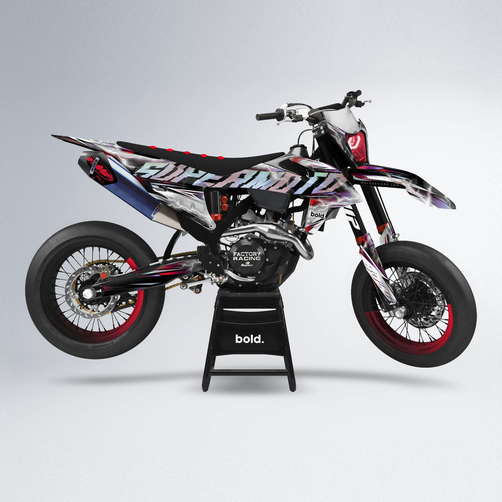 ROPAS72 supermoto graphics kit in Black & Red