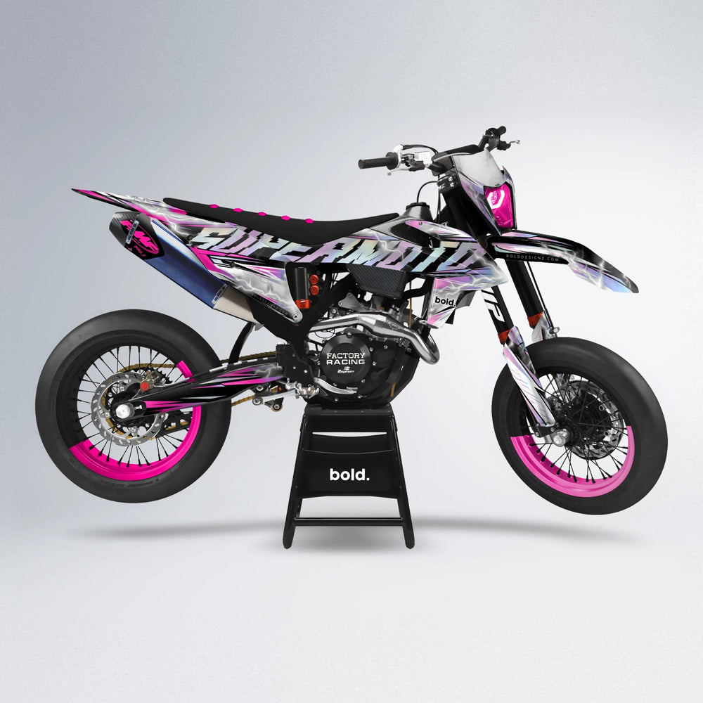 ROPAS72 supermoto graphics kit in Flamingo