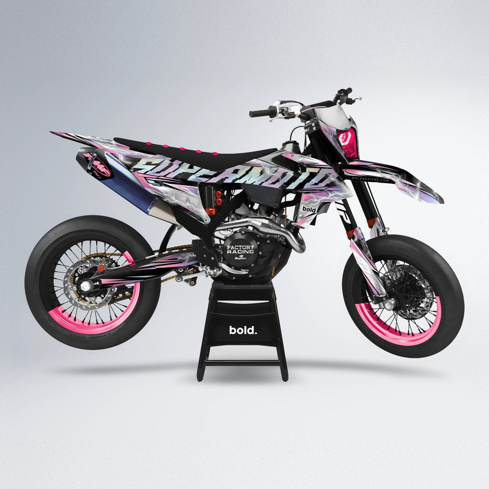 ROPAS72 supermoto graphics kit in Sakura Pink