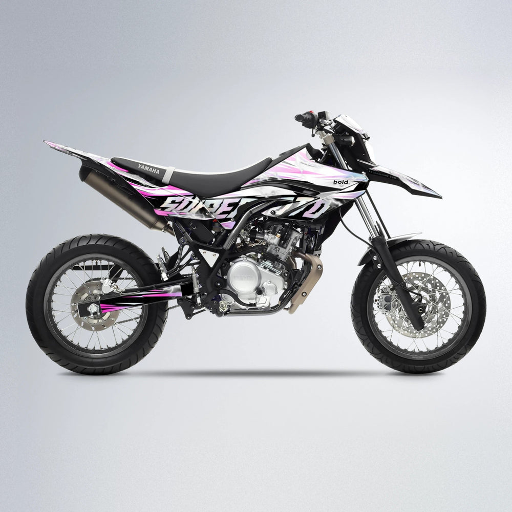 ROPAS72 Yamaha WR 125X supermoto graphics kit in Flamingo