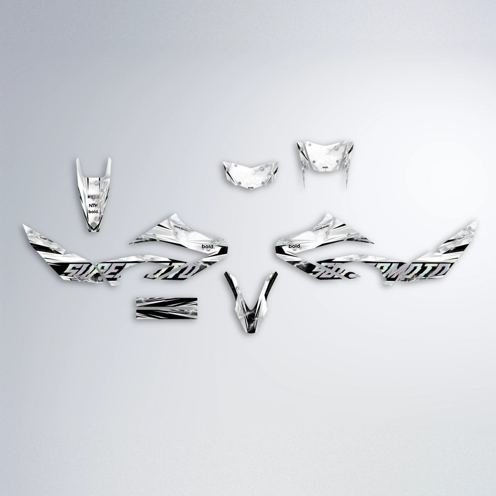 ROPAS72 Yamaha WR 125X graphics kit parts layout in White