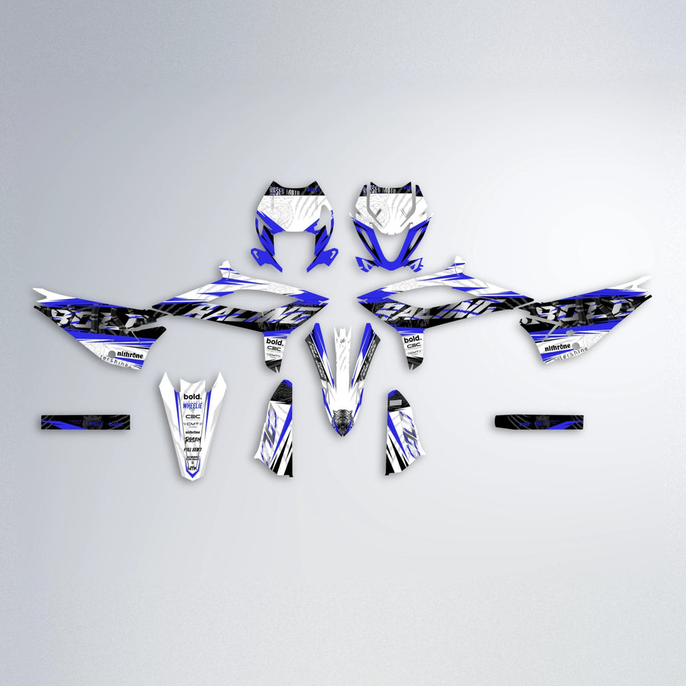 ROSEN Beta graphics kit parts layout in Blue