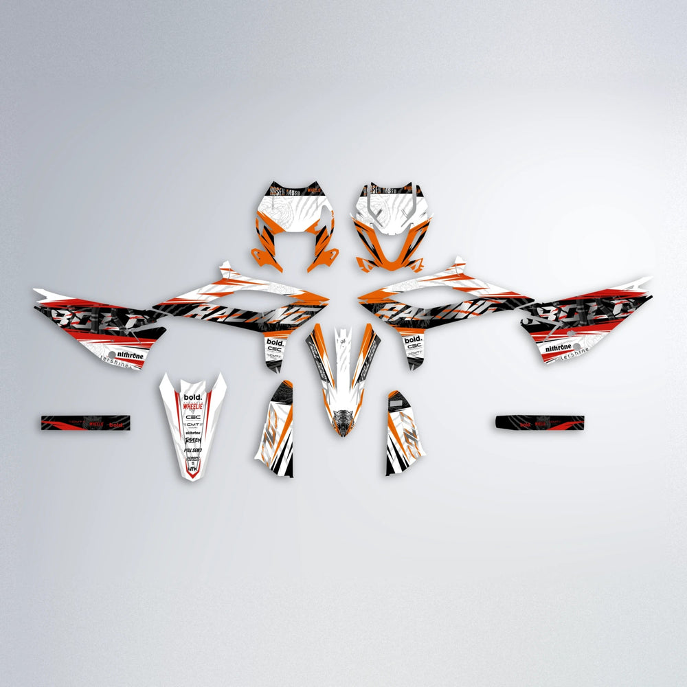 ROSEN Beta graphics kit parts layout in Red & Orange