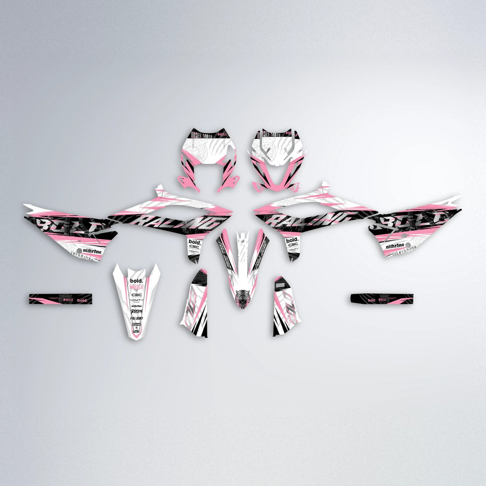 ROSEN Beta graphics kit parts layout in Sakura Pink