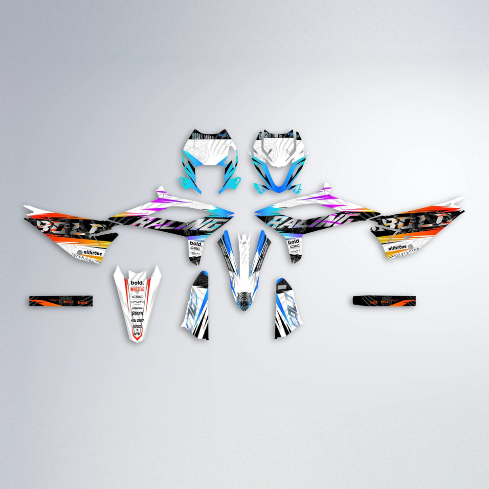 ROSEN Beta graphics kit parts layout in Sunset Fade