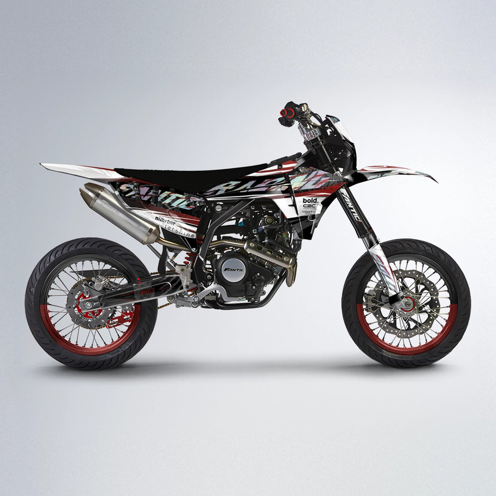 ROSEN Fantic supermoto graphics kit in Black & Red