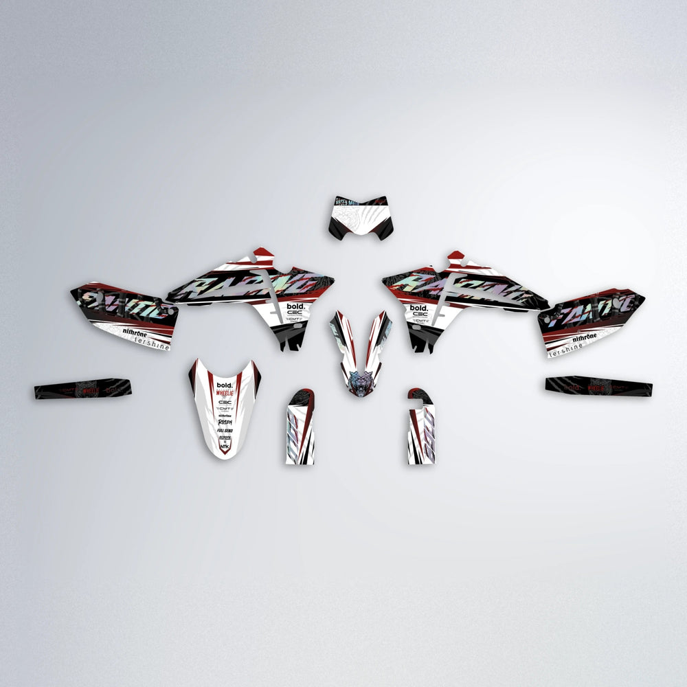 ROSEN Fantic graphics kit parts layout in Black & Red