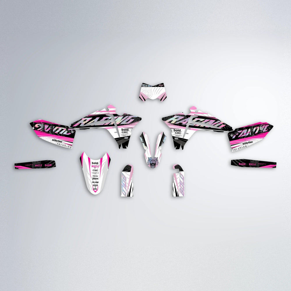 ROSEN Fantic graphics kit parts layout in Flamingo