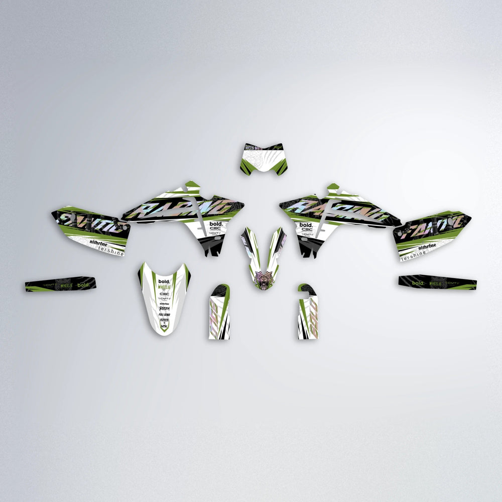 ROSEN Fantic graphics kit parts layout in Olive