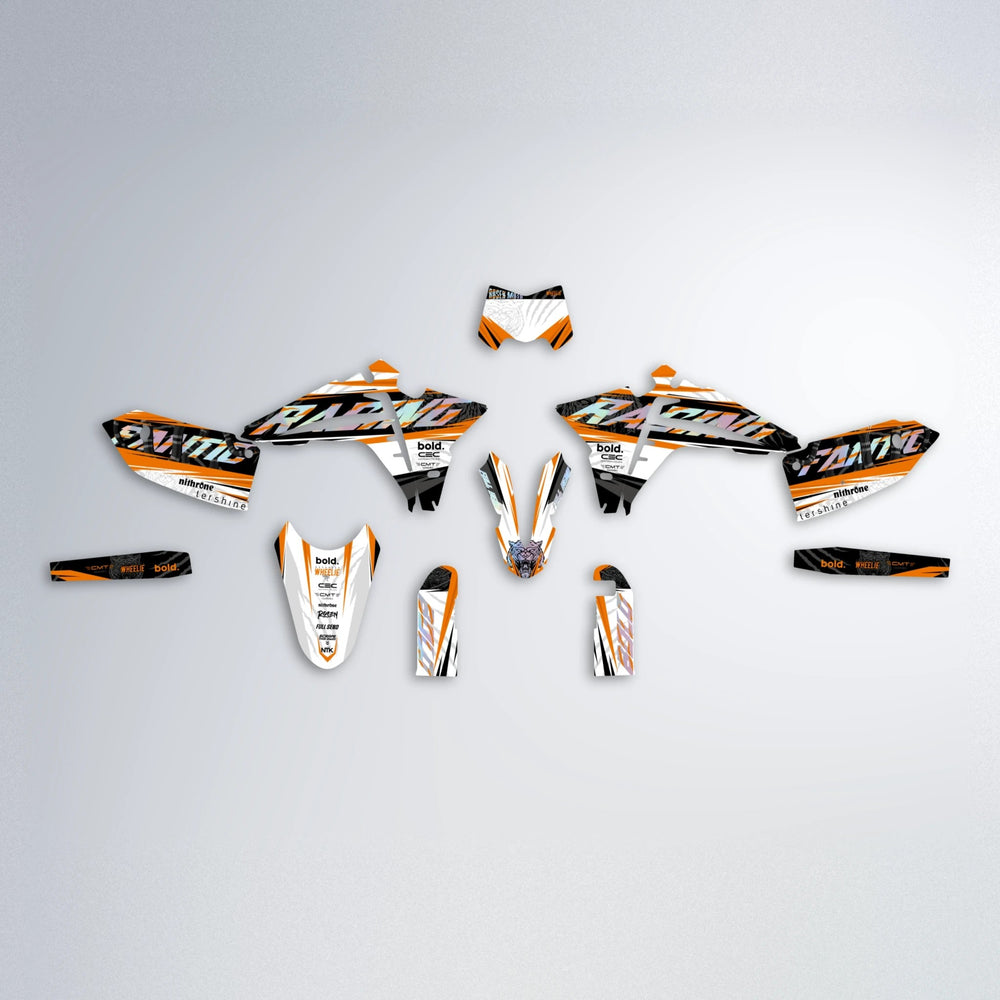 ROSEN Fantic graphics kit parts layout in Orange
