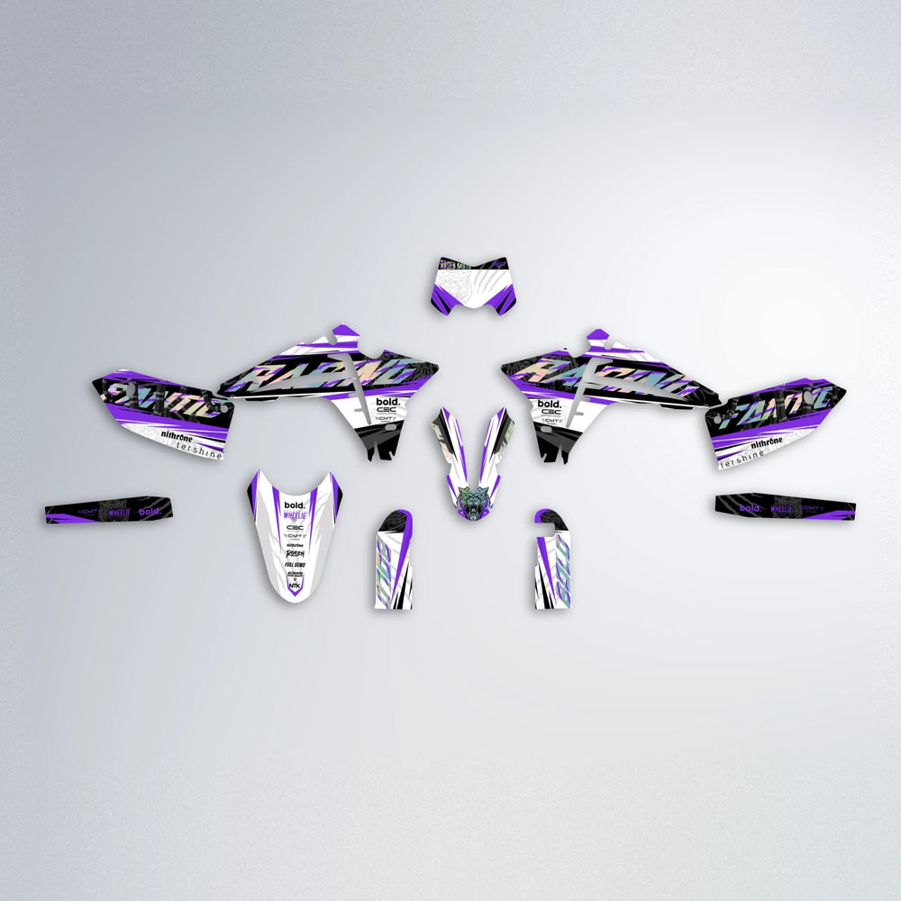 ROSEN Fantic graphics kit parts layout in Purple