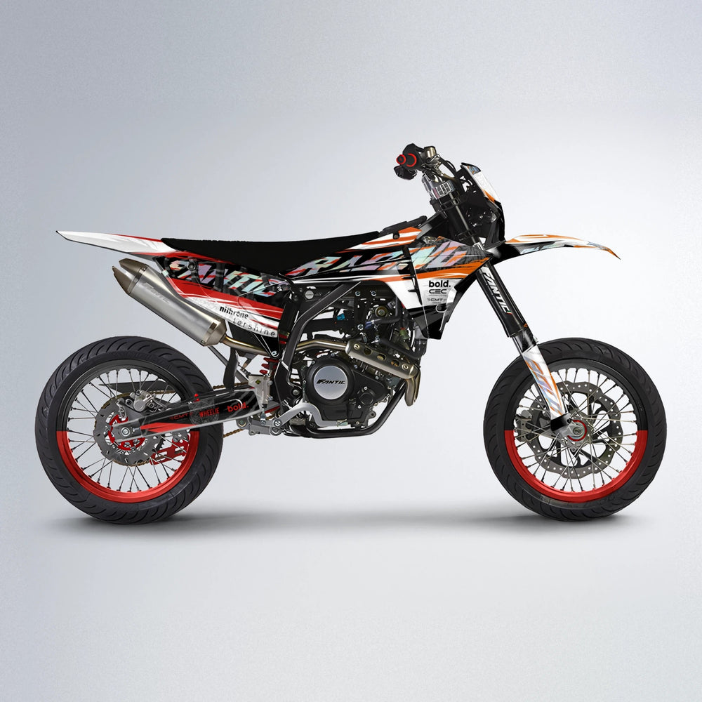 ROSEN Fantic supermoto graphics kit in Red & Orange