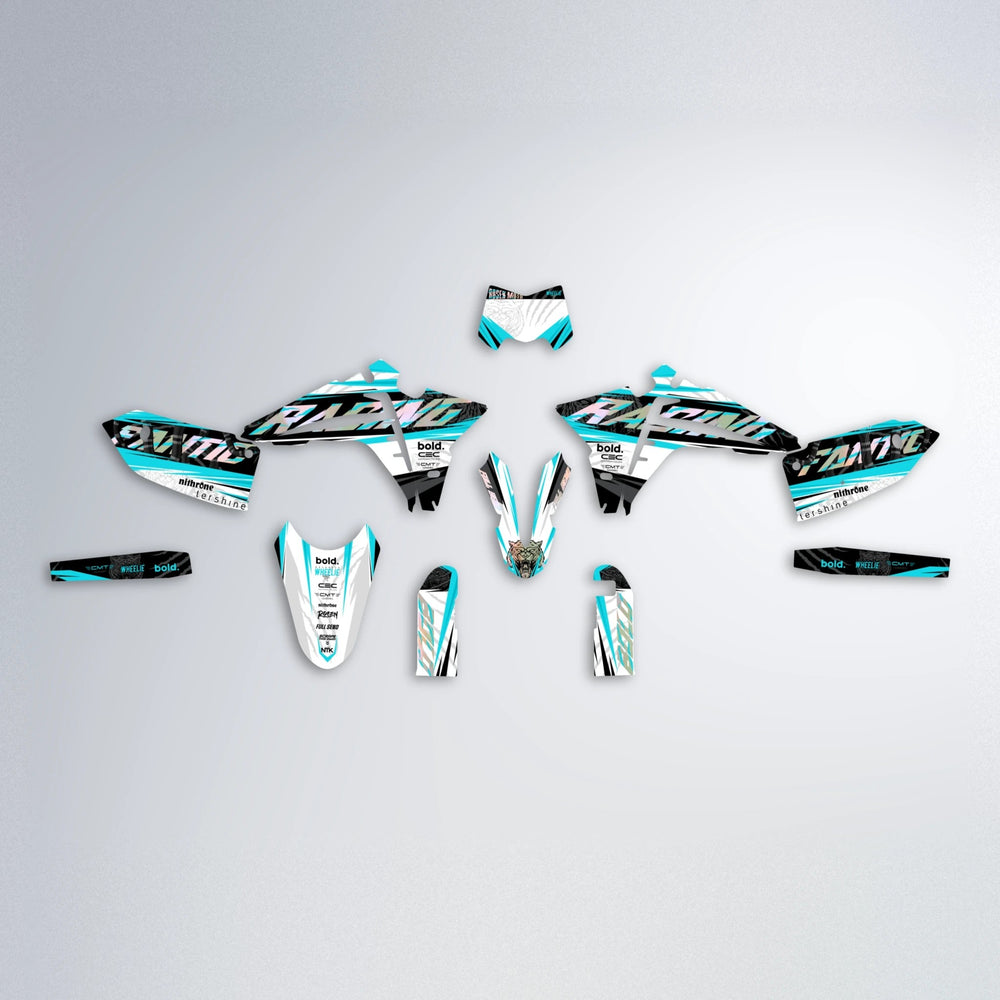 ROSEN Fantic graphics kit parts layout in Teal