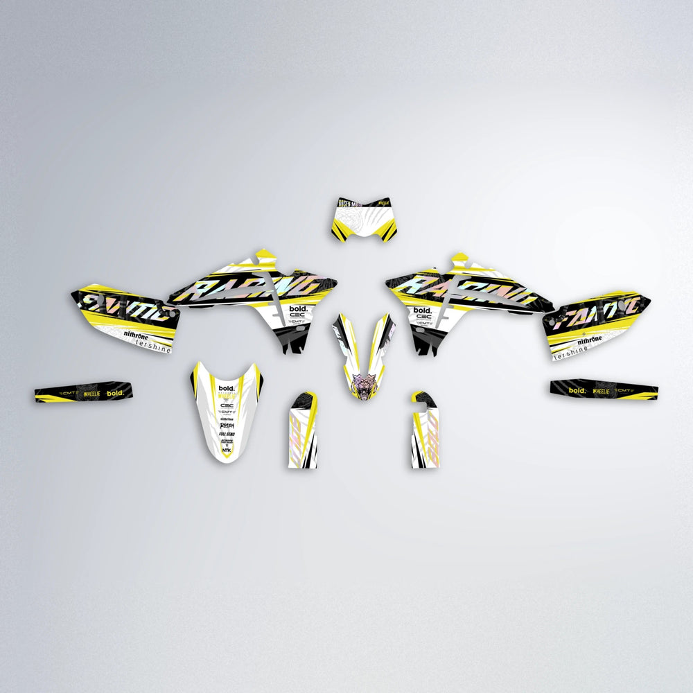 ROSEN Fantic graphics kit parts layout in Yellow