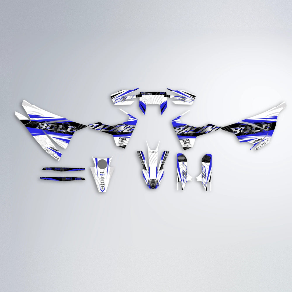 ROSEN Husqvarna 701 graphics kit parts layout in Blue