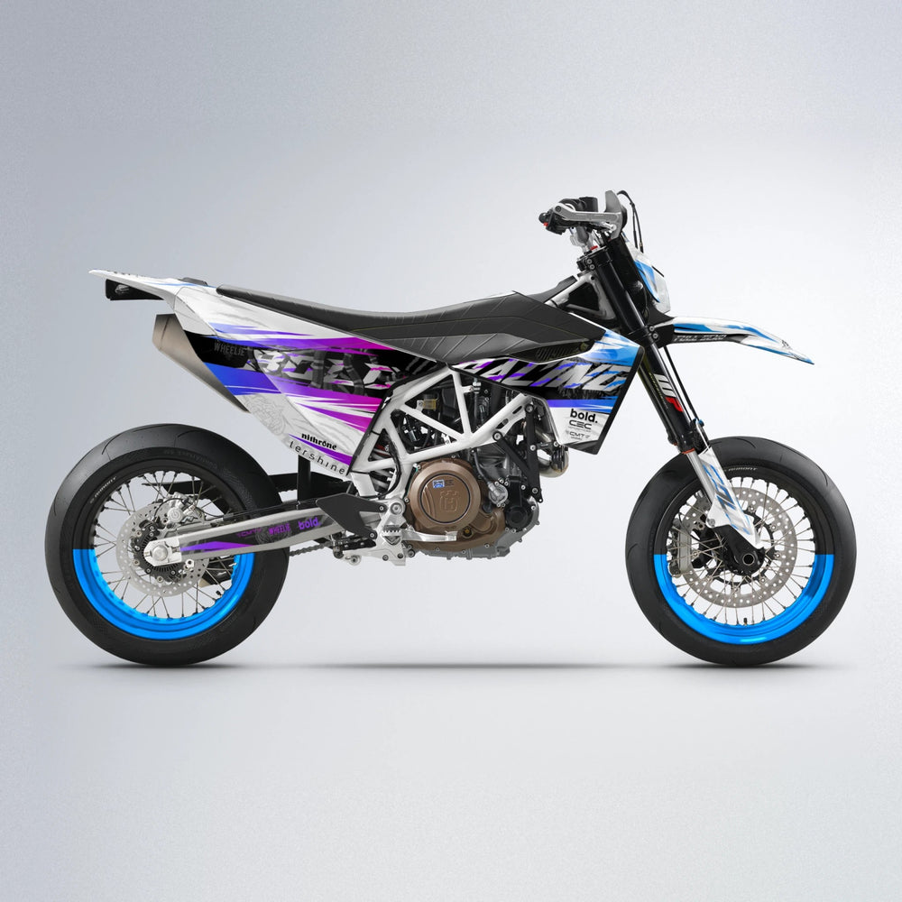 ROSEN Husqvarna 701 supermoto graphics kit in Blue Purple Fade