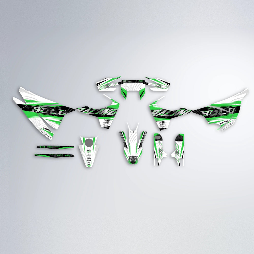 ROSEN Husqvarna 701 graphics kit parts layout in Green
