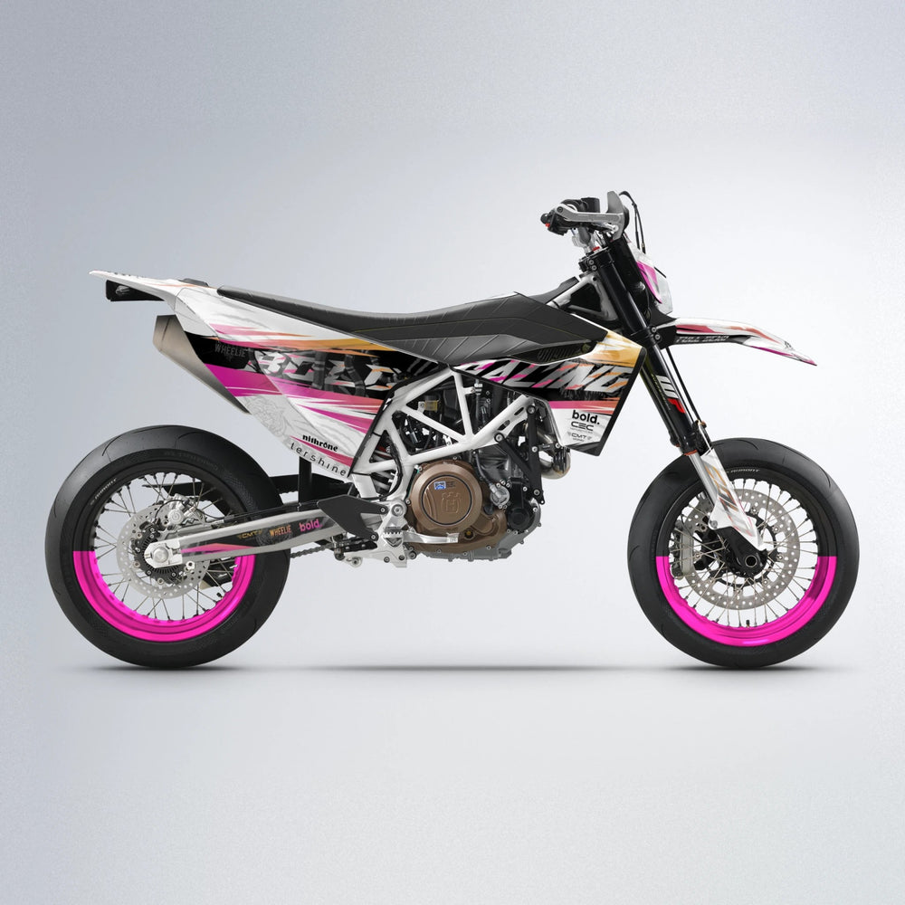 ROSEN Husqvarna 701 supermoto graphics kit in Pink & Yellow