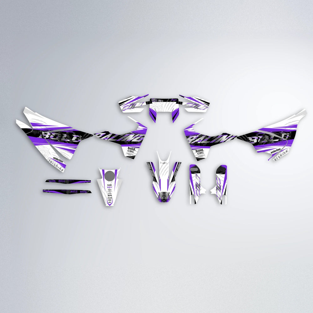 ROSEN Husqvarna 701 graphics kit parts layout in Purple