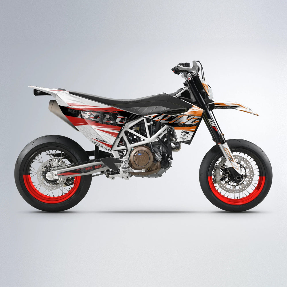 ROSEN Husqvarna 701 supermoto graphics kit in Red & Orange