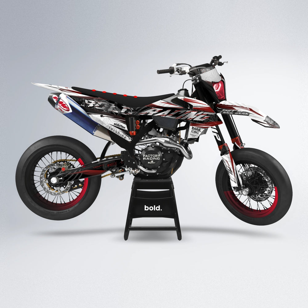 ROSEN supermoto graphics kit in Black & Red