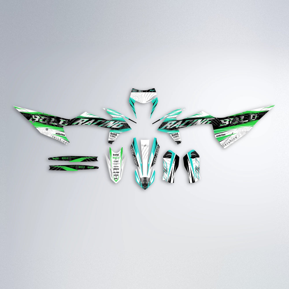 ROSEN graphics kit parts layout in Cyan & Green