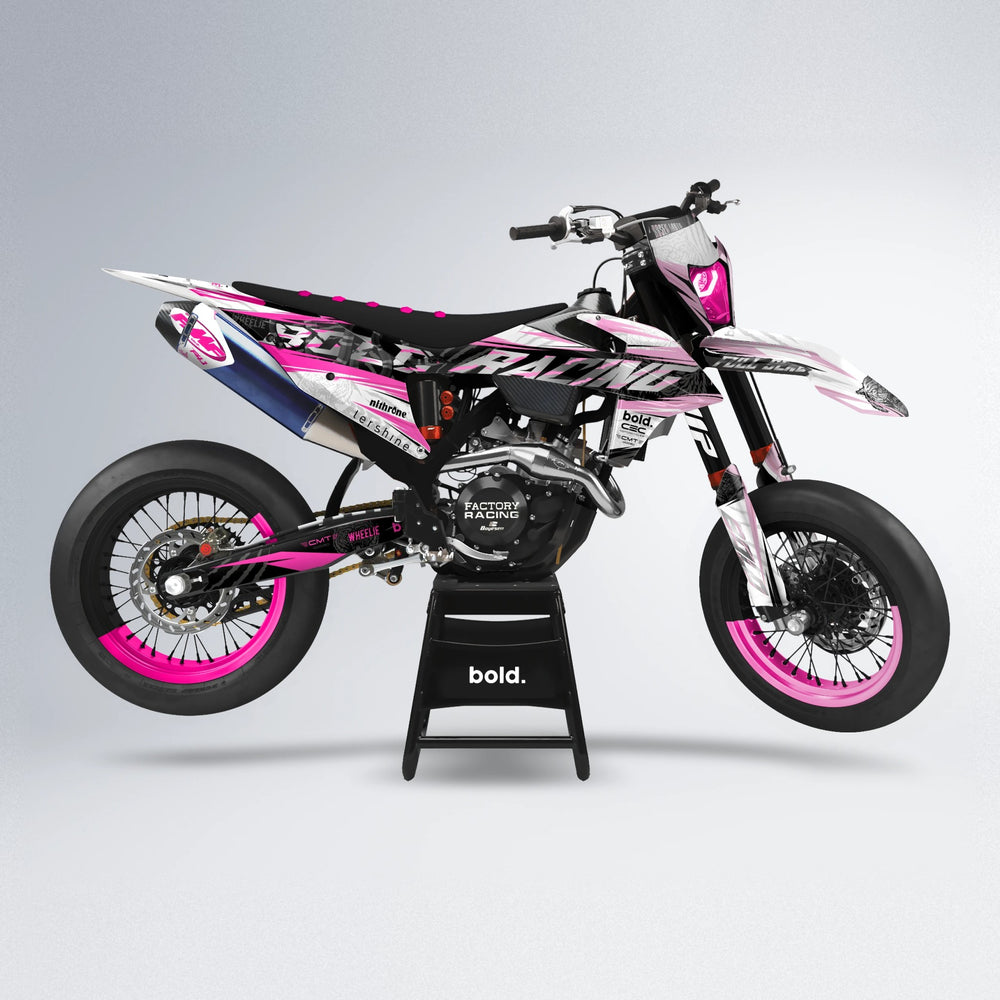 ROSEN supermoto graphics kit in Flamingo