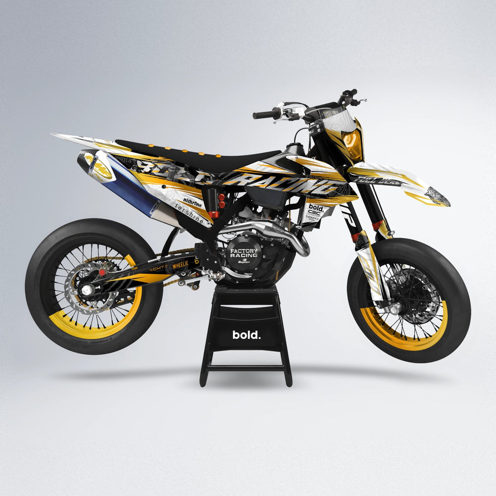 ROSEN supermoto graphics kit in Gold Chrome