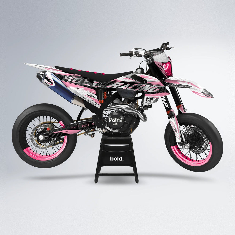 ROSEN supermoto graphics kit in Sakura Pink