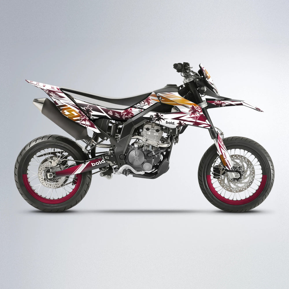 ROZALIN Aprilia SX 125 supermoto graphics kit in Black & Red
