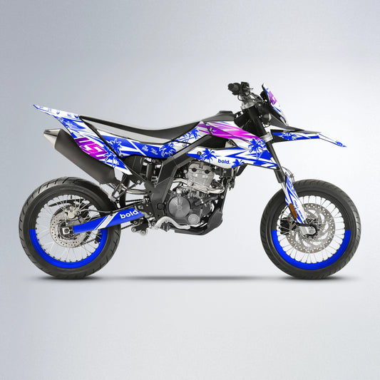 ROZALIN Aprilia SX 125 supermoto graphics kit in Blue