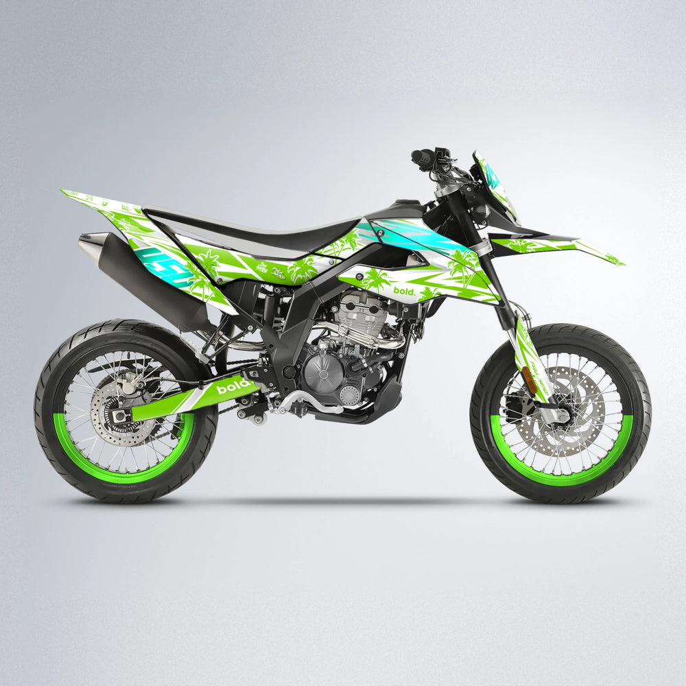 ROZALIN Aprilia SX 125 supermoto graphics kit in Green