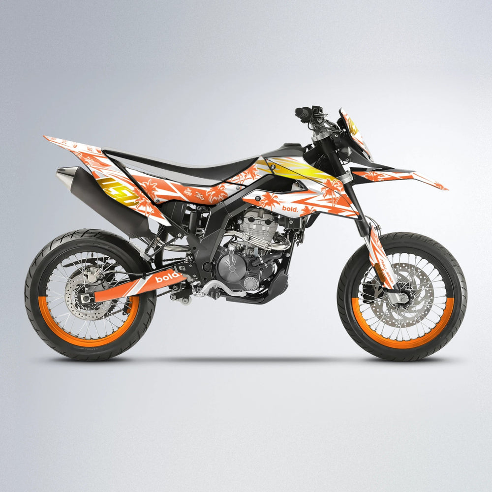 ROZALIN Aprilia SX 125 supermoto graphics kit in Orange