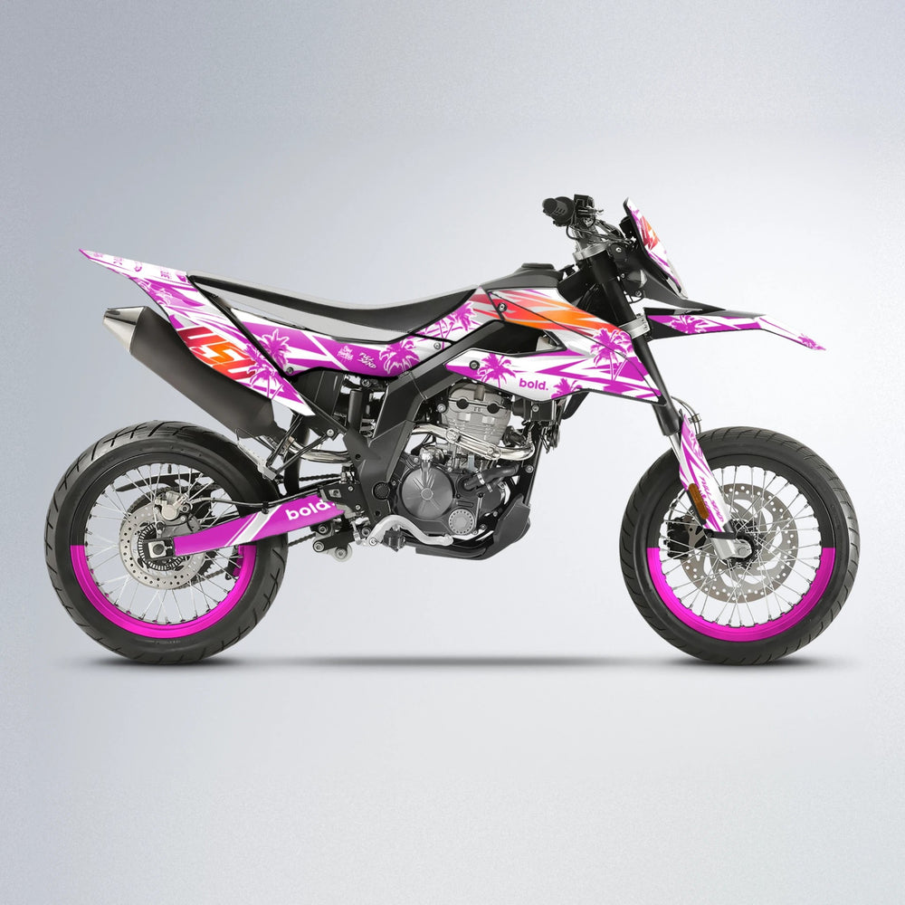 ROZALIN Aprilia SX 125 supermoto graphics kit in Pink