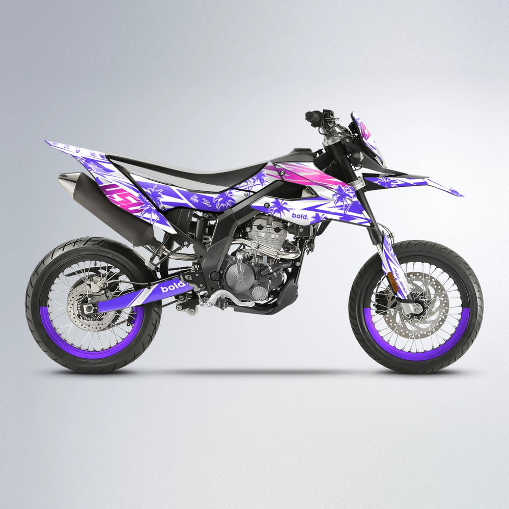 ROZALIN Aprilia SX 125 supermoto graphics kit in Purple