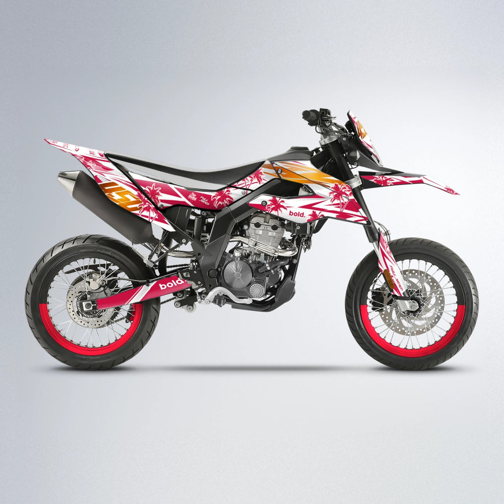 ROZALIN Aprilia SX 125 supermoto graphics kit in Red