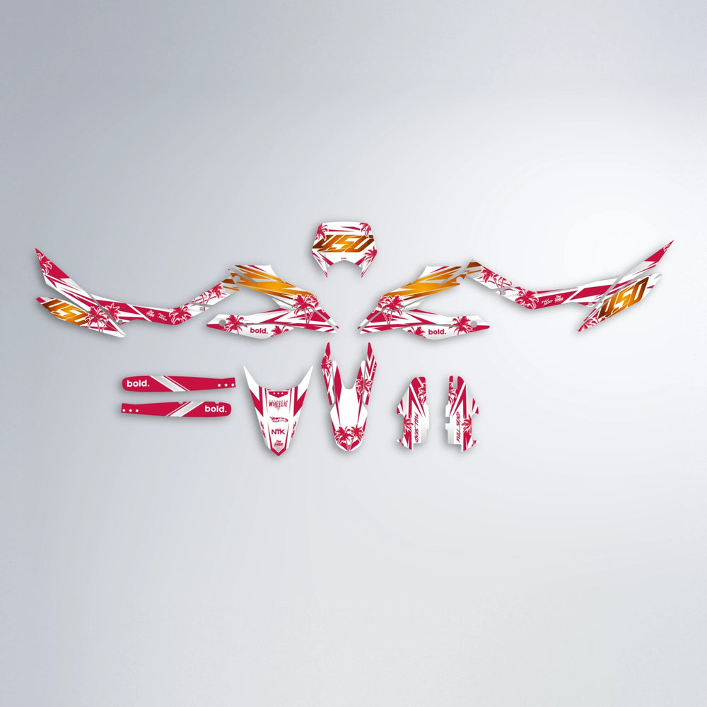 ROZALIN Aprilia SX 125 graphics kit parts layout in Red