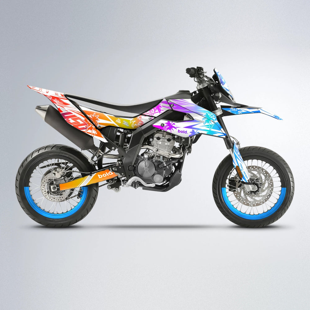ROZALIN Aprilia SX 125 supermoto graphics kit in Sunset Fade