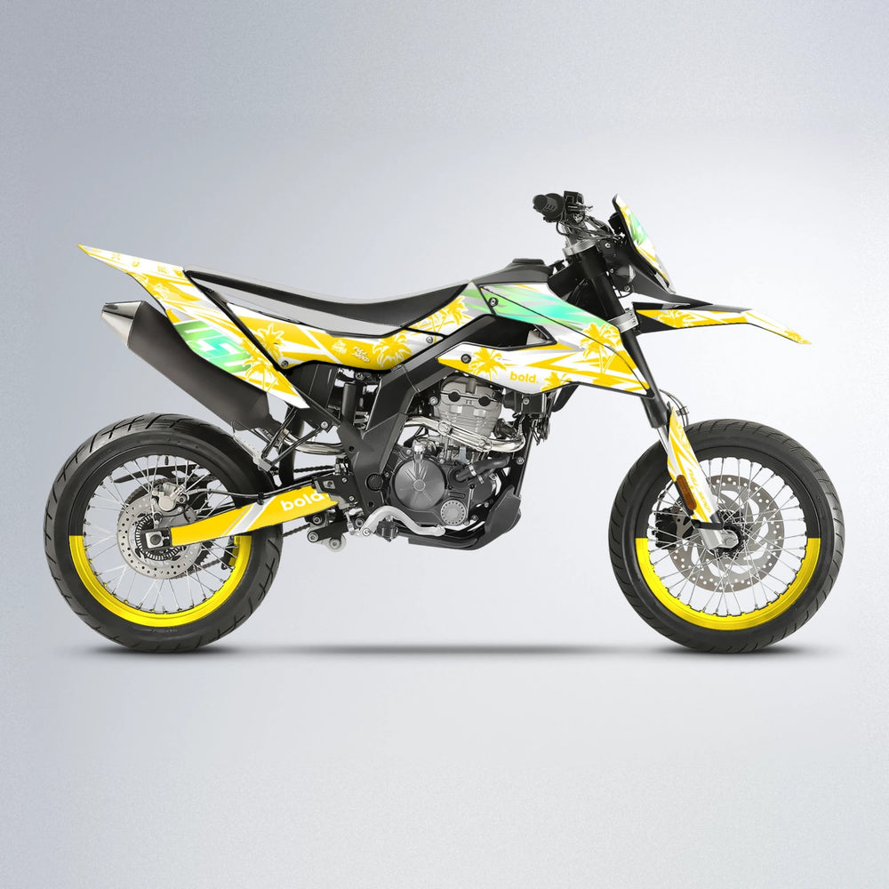 ROZALIN Aprilia SX 125 supermoto graphics kit in Yellow
