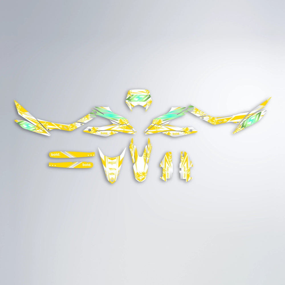 ROZALIN Aprilia SX 125 graphics kit parts layout in Yellow