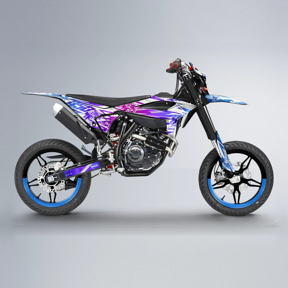 ROZALIN Beta supermoto graphics kit in Blue Purple Fade