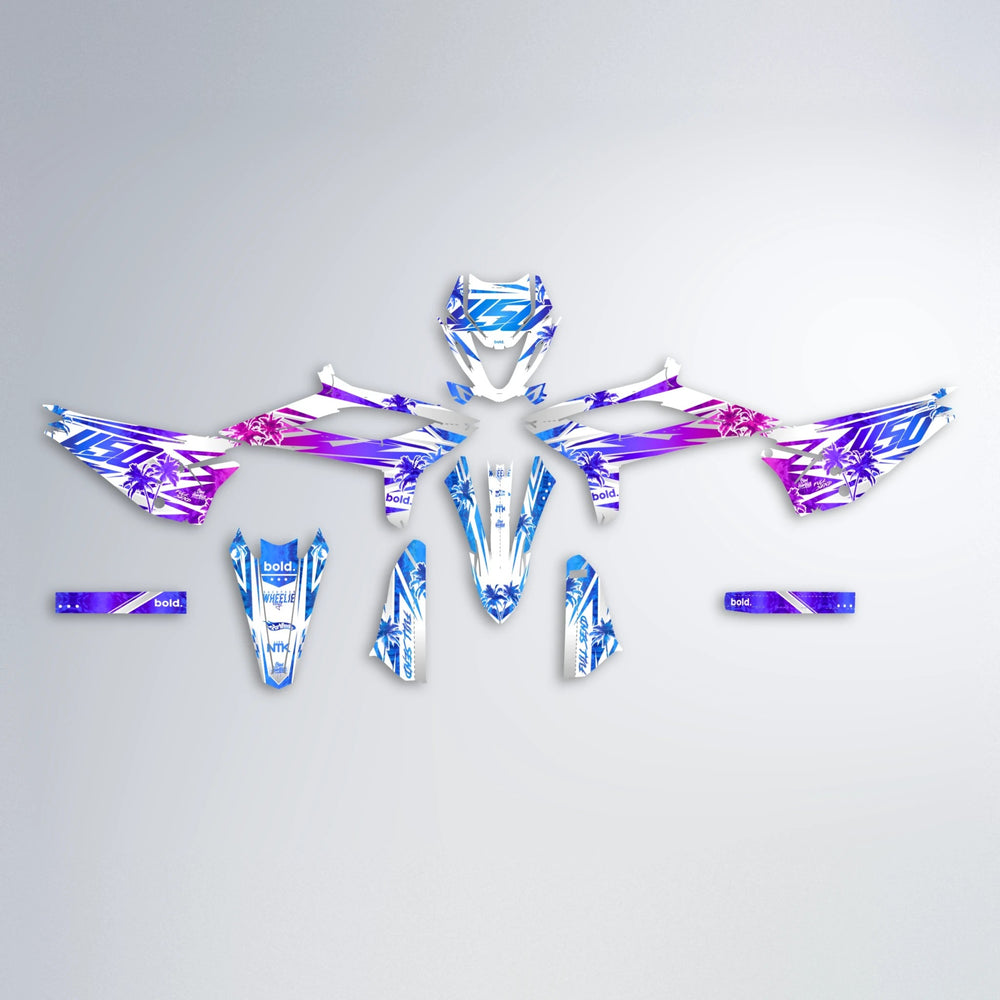 ROZALIN Beta graphics kit parts layout in Blue Purple Fade