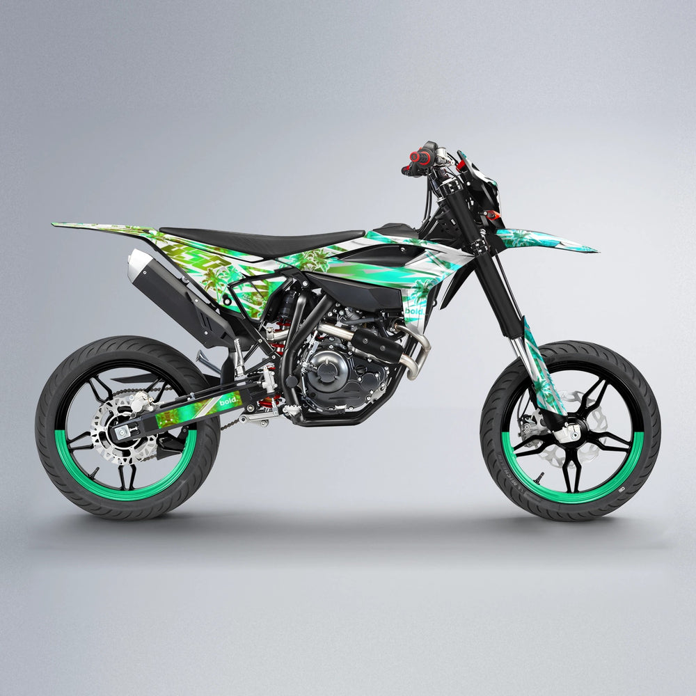 ROZALIN Beta supermoto graphics kit in Cyan & Green