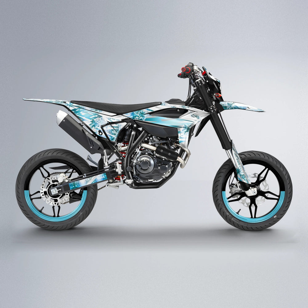 ROZALIN Beta supermoto graphics kit in Light Blue & White