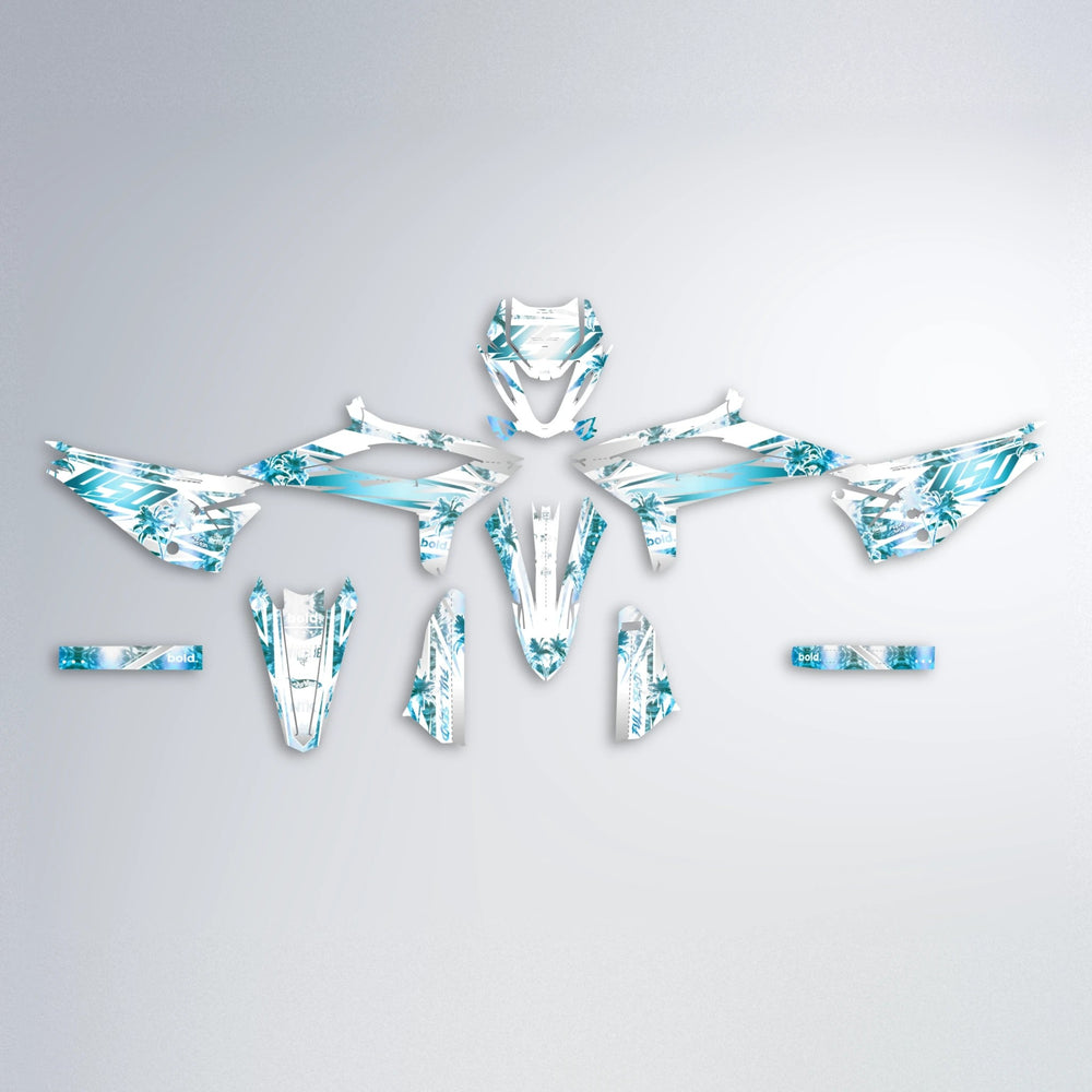 ROZALIN Beta graphics kit parts layout in Light Blue & White