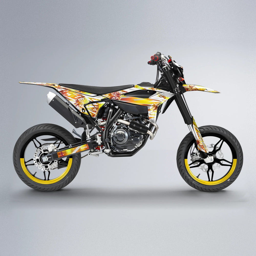 ROZALIN Beta supermoto graphics kit in Orange & Yellow