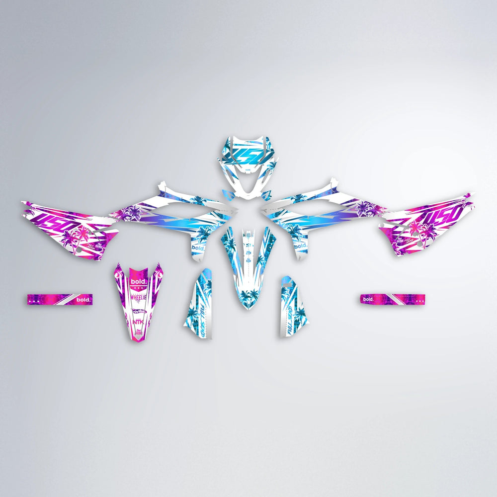 ROZALIN Beta graphics kit parts layout in Pink & Light Blue